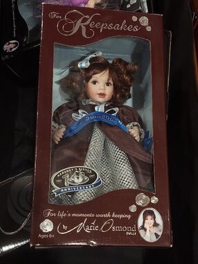 Marie Osmond Keepsakes Doll Box Panel in Deep Brown